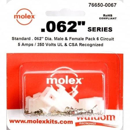 Molex 6 Ckt Conn W/ Recp & Plug/T 16256PRT